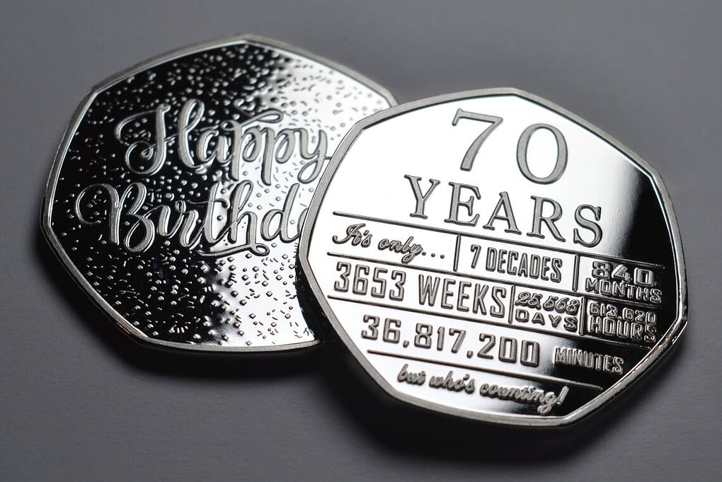 70th Birthday Silver Coin 70th Birthday Gift Ideas for Him
