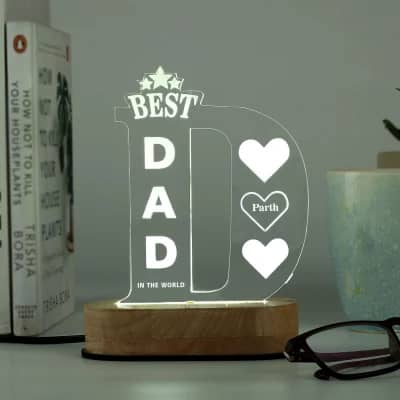 Personalized Best Dad LED Lamp Retirement Gift for Father