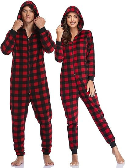 Matching Plaid Christmas Onesie Pajamas
