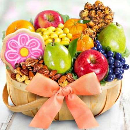 Deluxe Fresh Fruit & Sweet Treats Gift Basket Retirement Gift Basket Ideas for a Man