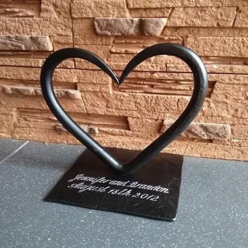 Personalized Heart with Hand Carved Lettering