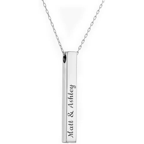Personalized Pillar Bar Name Necklace Best 1 Year Anniversary Gifts for Him