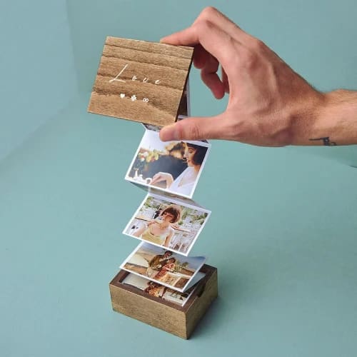 Pull Out Photo Memory Box Best 1 Year Anniversary Gifts for Him