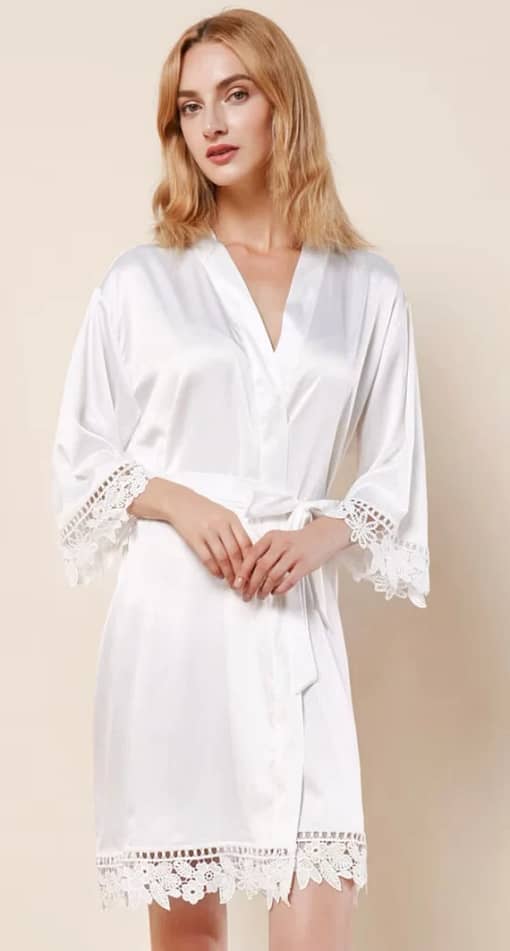 White Silk Robe