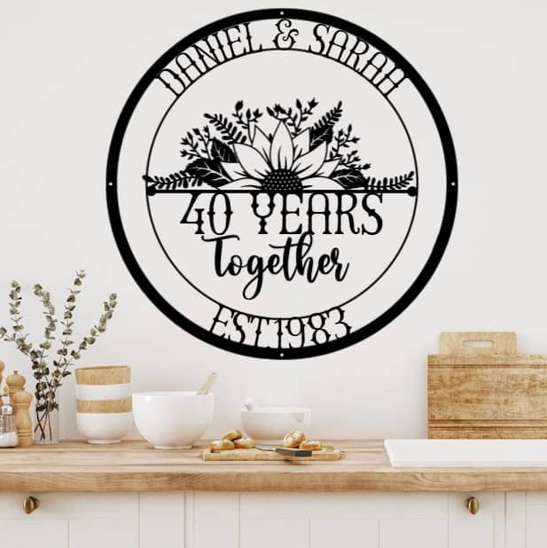 Many Years Together Est Cut Metal Sign Unique 50th Anniversary Gifts for Husband