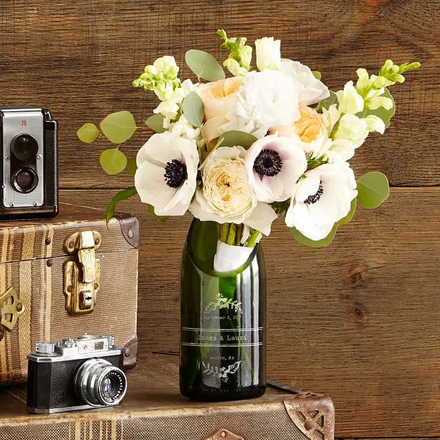 Personalized Champagne Wedding Vase Marriage Gifts for Friends