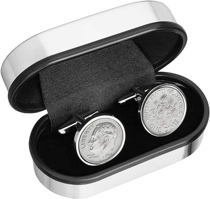 Genuine Coin Cufflinks 10 Year Anniversary Gift Ideas for Him