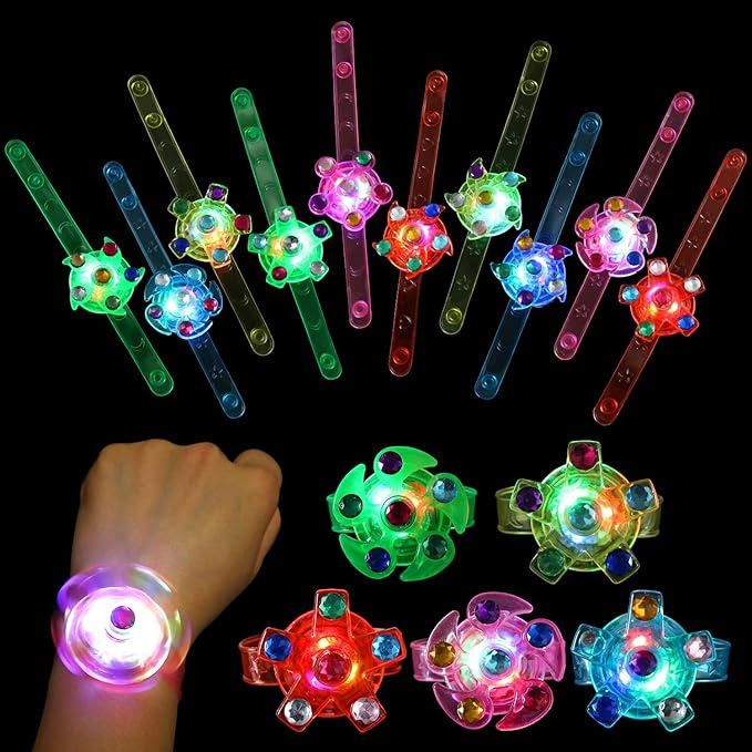24pack LED Light Up Fidget Spinner Bracelets