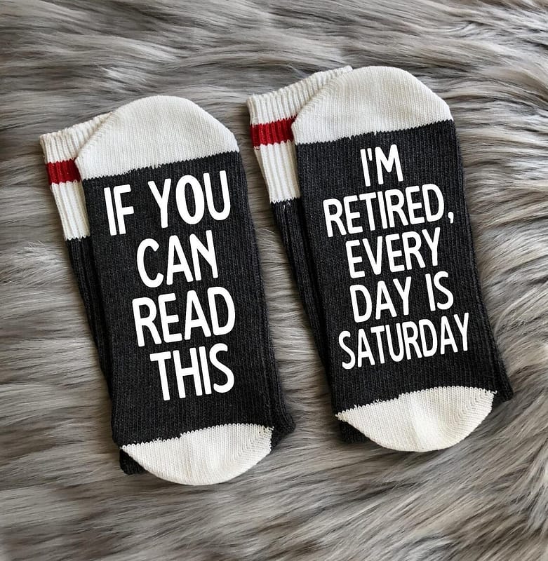 Retired AF Socks Funny Retirement Gifts