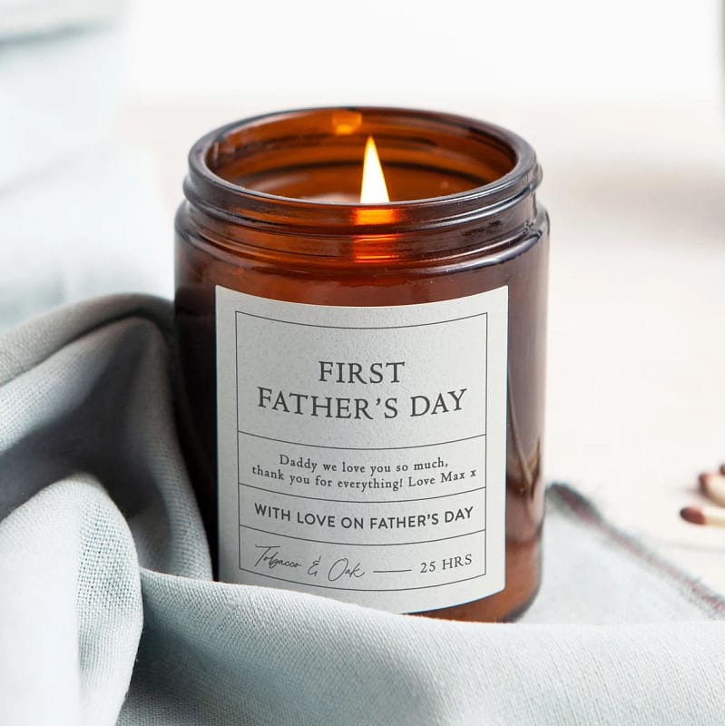 Personalized First Father's Day Candle