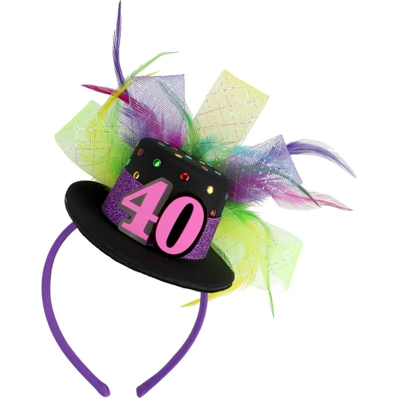 40th Birthday Mini Top Hat Headband
