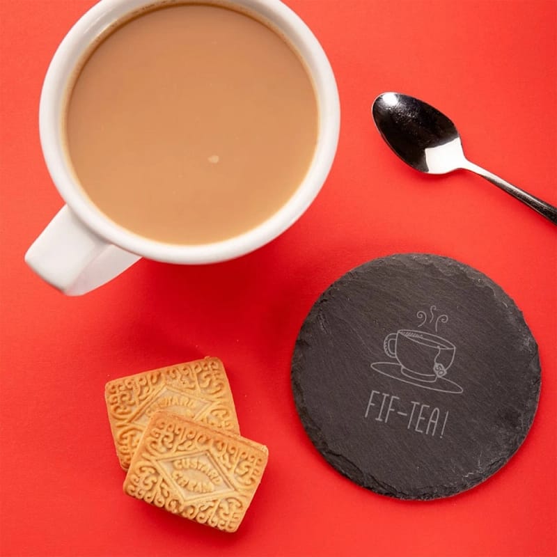 Engraved “Fif-tea!” Coaster