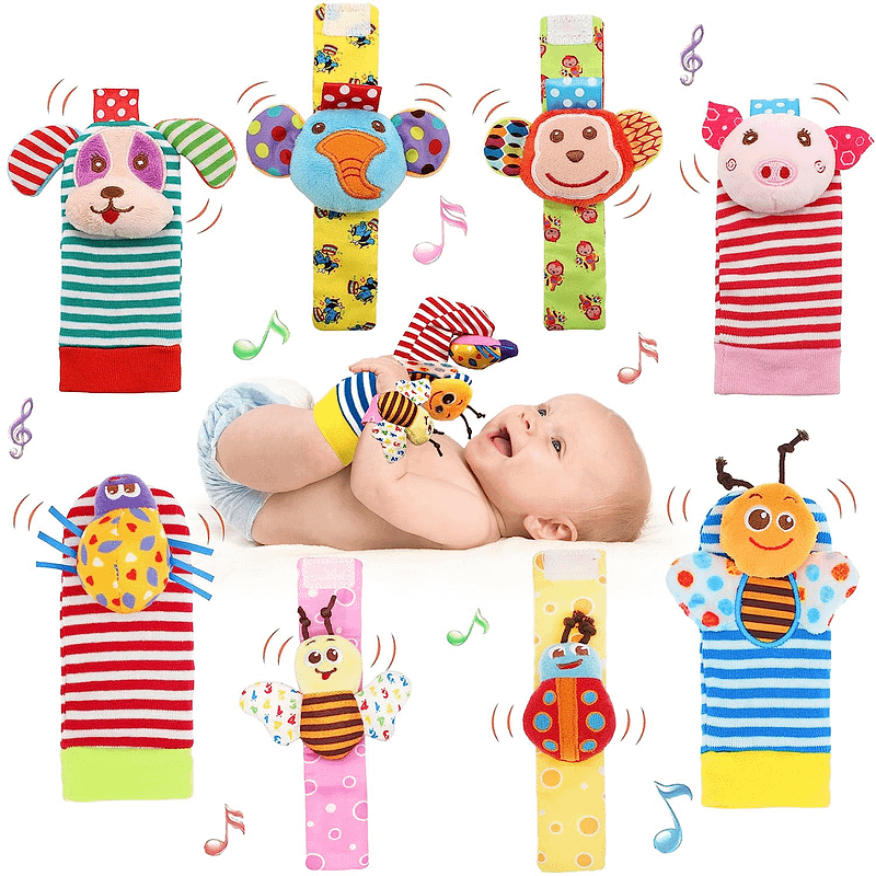 8 PCS Baby Rattle Toy Set