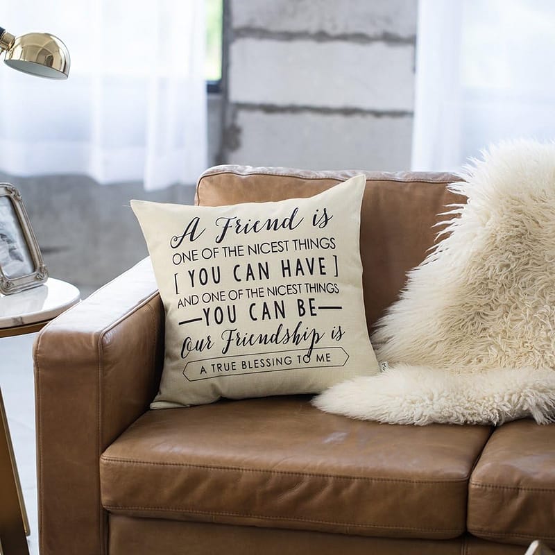 Decorative Throw Pillow Covers with Friend Quotes