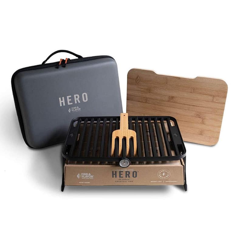 Fire & Flavor Hero Portable Charcoal Grill System Unique Gifts for Brother