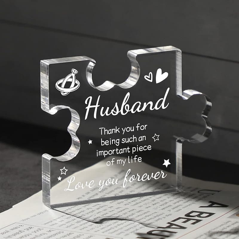 Acrylic Puzzle Plaque Thank You Gift for Husband
