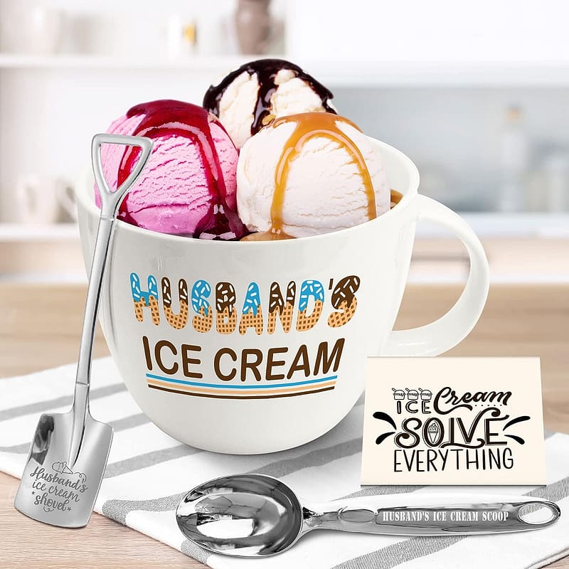 Ice Cream Bowl with Scoop & Shovel Spoon Set