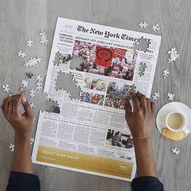New York Times Custom Front Page Puzzle Gifts for Husbands Who Have Everything