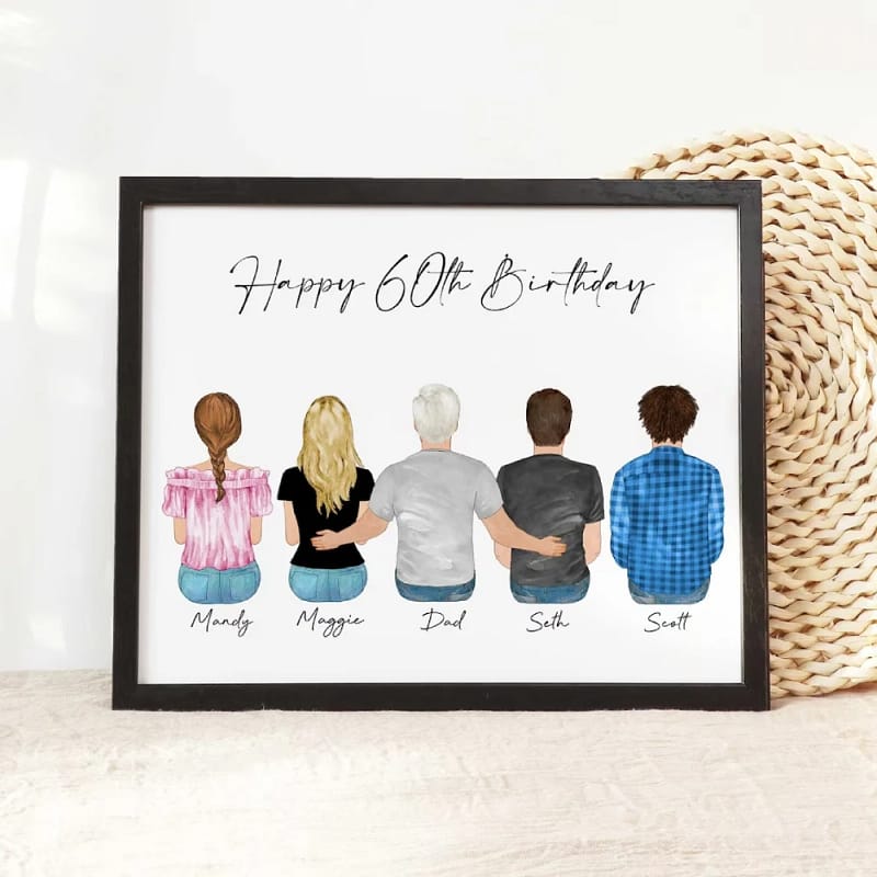 Personalized 60th Birthday Wall Art Unique 60th Birthday Gifts for Him