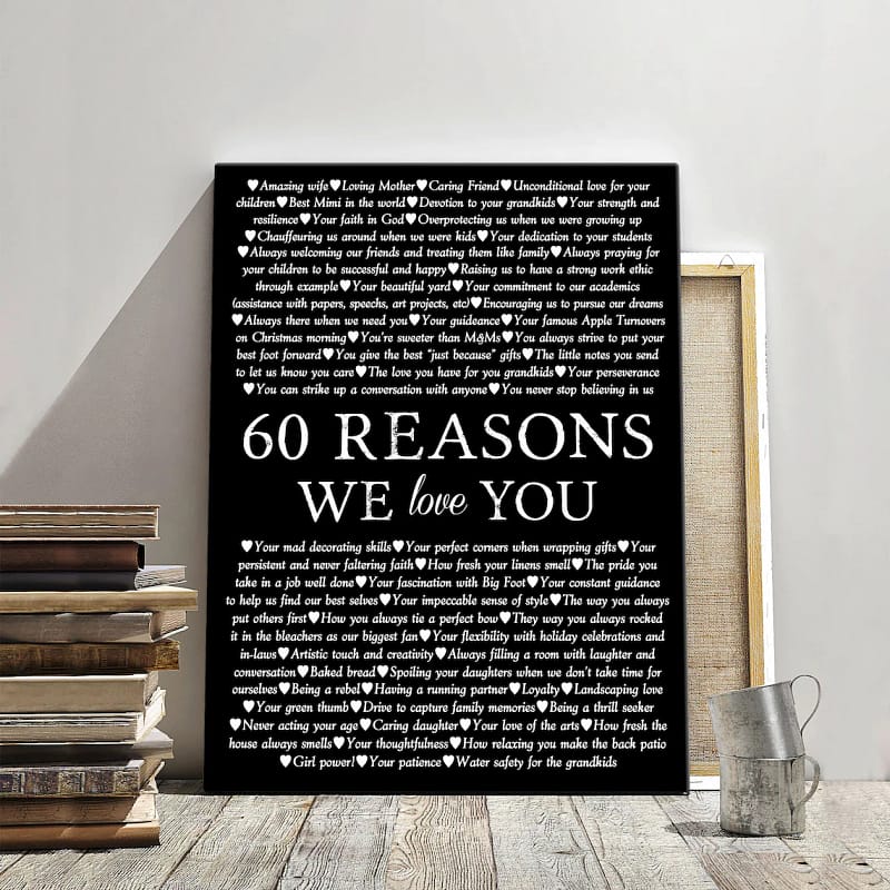 Personalized Canvas Print Unique 60th Birthday Gifts for Him