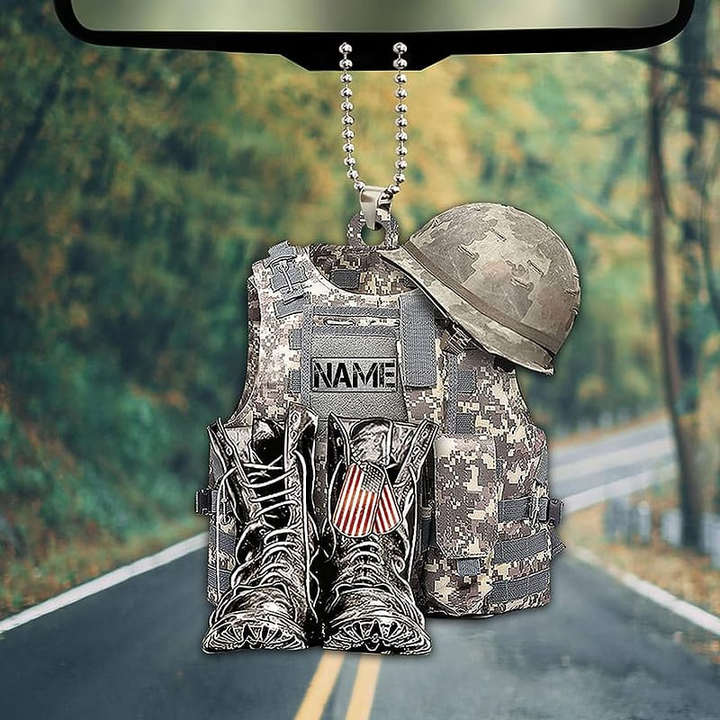 Personalized Military Soldier Backpack Ornament