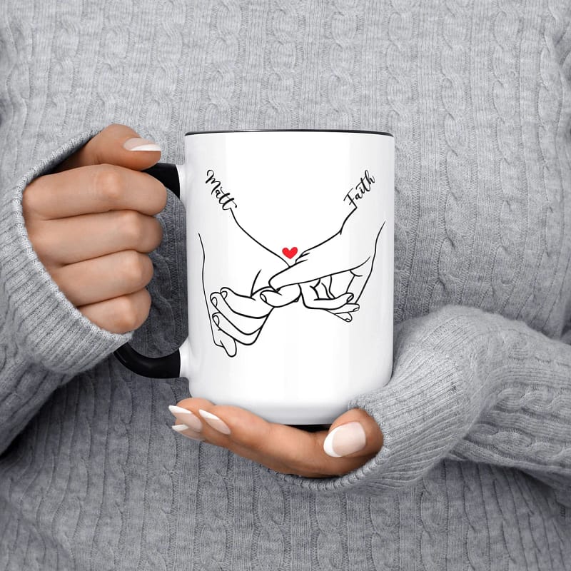 Personalized Pinky Promise Mug Personalized Romantic Gifts for Him