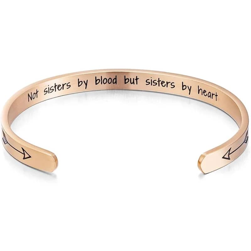 Sisters by Heart Cuff Bangle Bracelet Luxury Gifts for Sister in Law