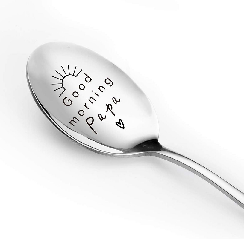 Engraved Good Morning Papa Spoon