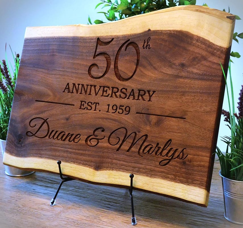 Personalized Cutting Board Unique 50th Anniversary Gifts for Husband