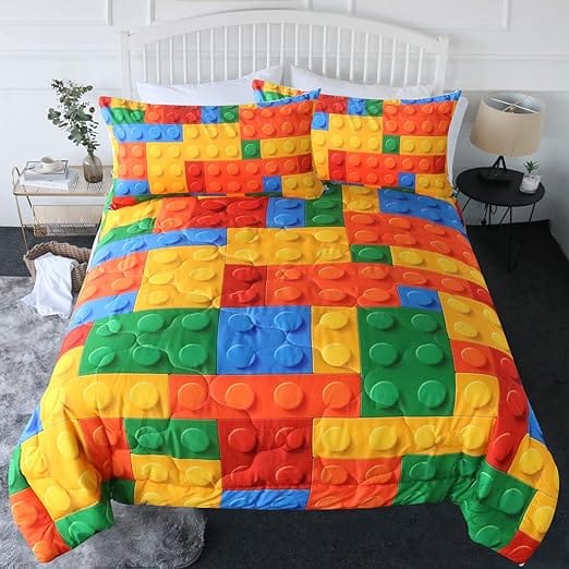 3 Piece Colorful Toy Comforter Set Gag Gifts for Kids
