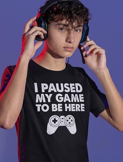 I Paused My Game Youth Kids Shirts