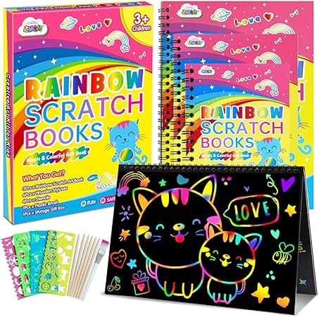 Rainbow Scratch Paper for Kids Craft Gifts for Kids
