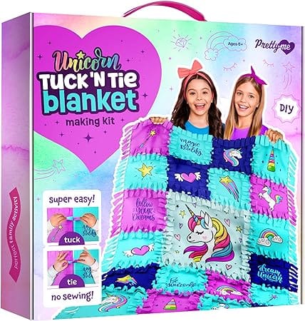 Unicorn Tuck N' Tie Fleece Blanket Making Kit Diy Gifts for Kids