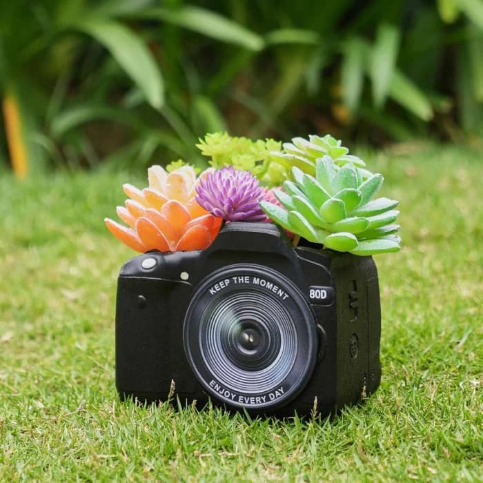 Camera Decorative Planter Funny Gift Ideas for Photographers