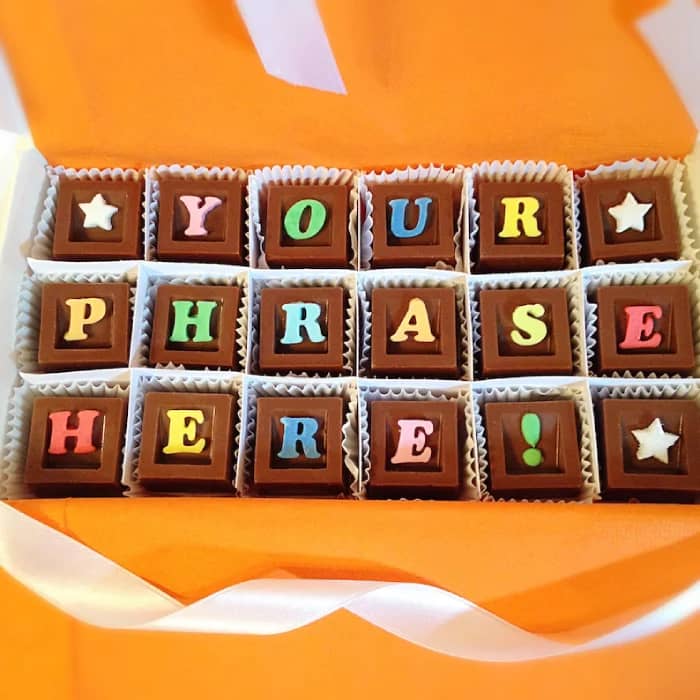 Custom Message Box Of Chocolate