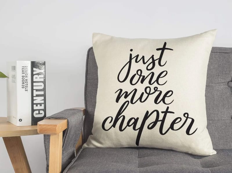 'Just One More Chapter' Throw Pillow Case