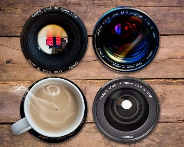 Lens Coaster Set Funny Gift Ideas for Photographers