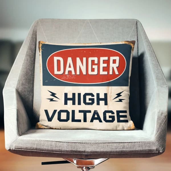High Voltage Throw Pillow