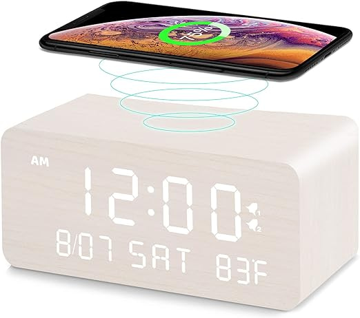 Andoolex Wooden Digital Alarm Clock