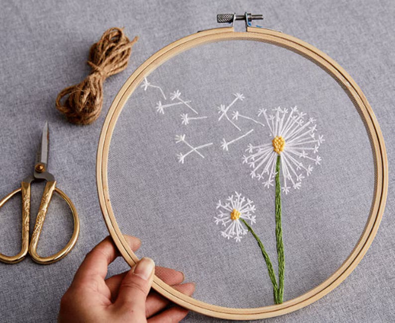 Plants transparent embroidery kit for beginner
